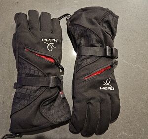 Head Black Gloves with Red Highlights